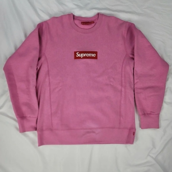 Supreme Other - Authentic Supreme FW15 Pink Crewneck with Red Box Logo